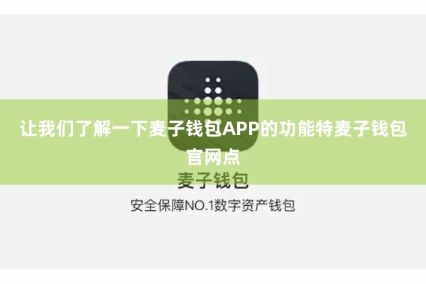 让我们了解一下麦子钱包APP的功能特麦子钱包官网点